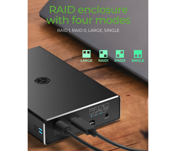 ICY BOX  USB 3.2 Gen 2 - RAID - 2x HDD/SSD - 1179874 - zdjęcie 2